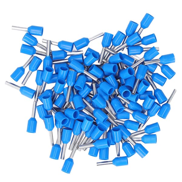 100 stk. E1508 isolerede kobberstiftterminaler PVC-ledningsferruler krympeforbindere til elektronik
