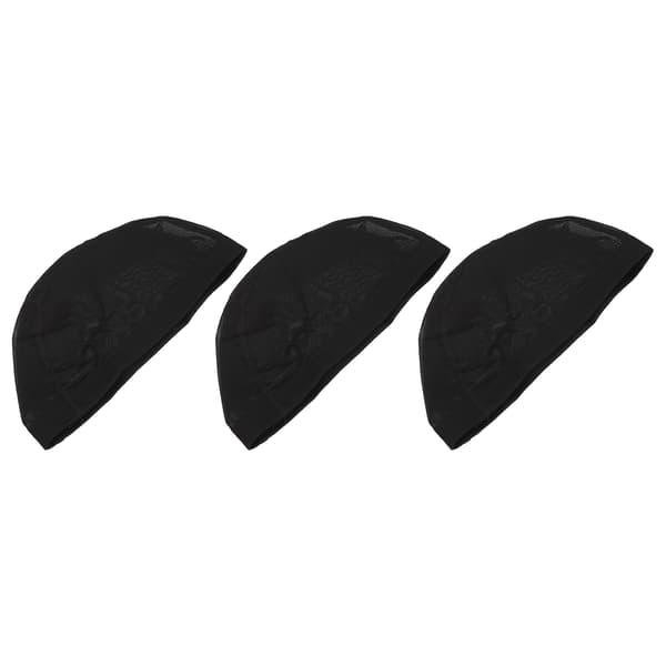 3 stk. parykhårnetkapper i nylon, åndbare, behagelige, elastiske, sorte mesh-parykhårnet