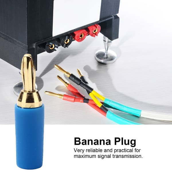 10 stk. blå 2,5 mm forgyldt messing bananstik han loddeforbindelsessæt