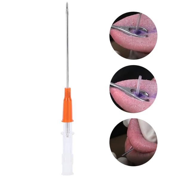 Kateter Piercingnåle Øre Næse Piercingnåle Rustfrit Stål Kropspiercingværktøj 50 Stk/Æske 14G