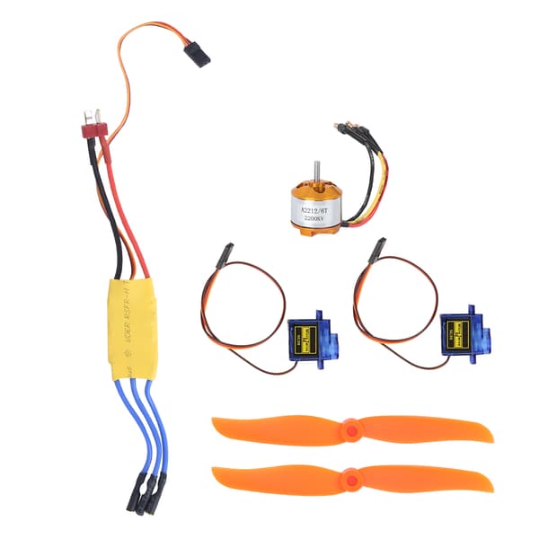 Fjernstyret flysæt: 2200KV børsteløs motor, 30A ESC, 9G mini servo, 6035 propelpakke til fly