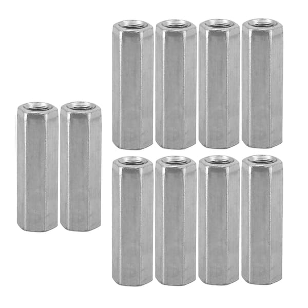 M8 Lång Sexkantsmutter Kopplingsmutter Gängade Fästelement, 10-pack
