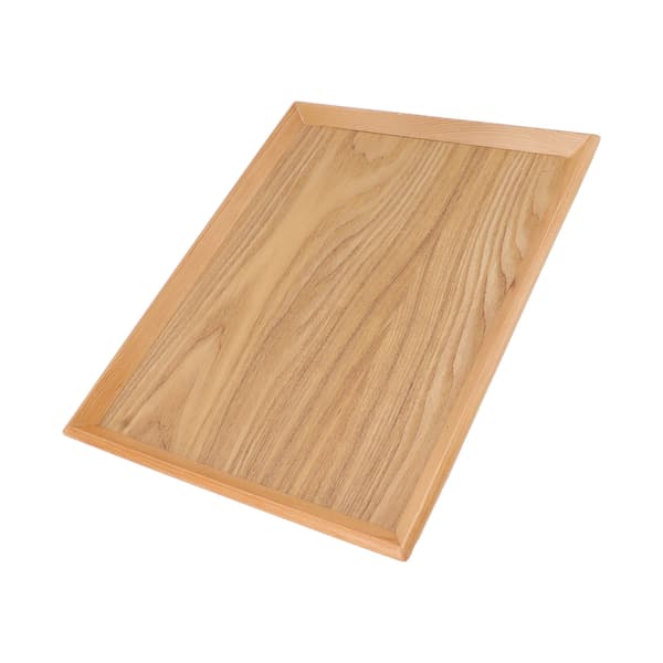 Rektangulär serveringsbricka i trä, multifunktionell fruktfat, utomhus pizzasamling, 36,5x27 cm
