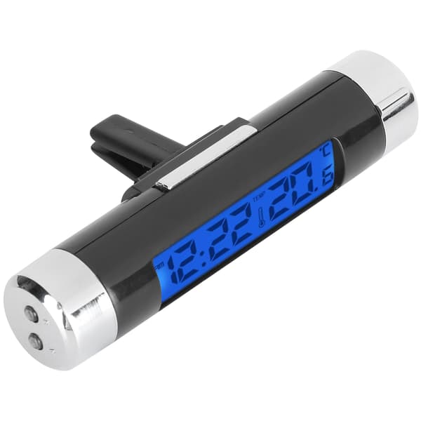 2-i-1 Elektronisk Ur Termometer LCD-display Automatisk Temperaturmåling