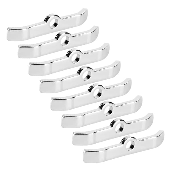 8 stk. krom ventilkapsel hold-down tabs sprederstænger passer til Chevy 283 305 327 350 sølv