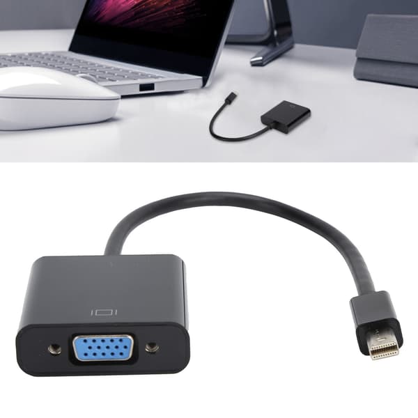 Mini DP uros-VGA naaras -sovitin, ABS musta, ThinkPad-kannettaville ja PC:lle, 1 kpl
