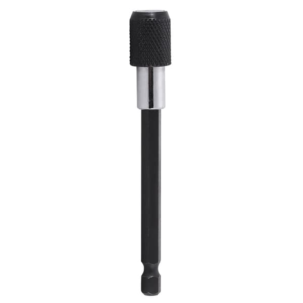 1/4\" Hex Quick-Release Skruetrækker Bitholder, Sort Riflet Skaft, 100mm