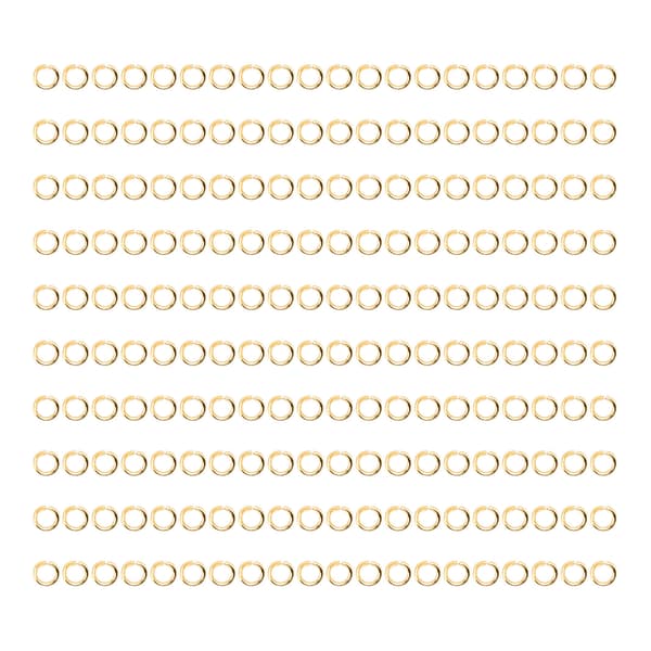 200 stk. springringe multifunktionel rustfrit stål guld åben springring DIY smykker forbindelsesspænde