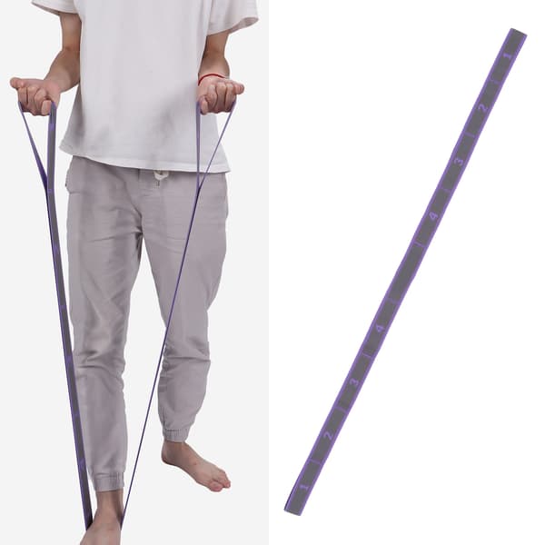 Yoga Stretch Strap Kvinder Fitness Høj Elastisk MultiLoop Trænings Stretch Bælte (Lilla Grå)