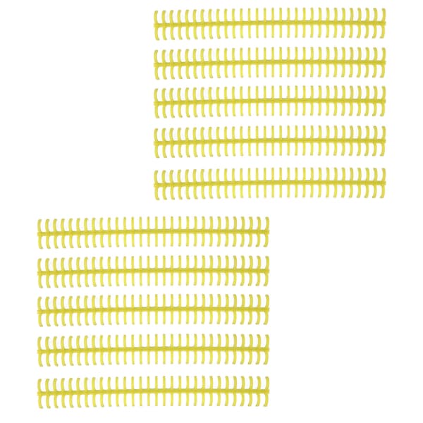 10-pack plastbindningsryggar 30-håls spiralryggar, 0,5\" diameter, gul för lösblad