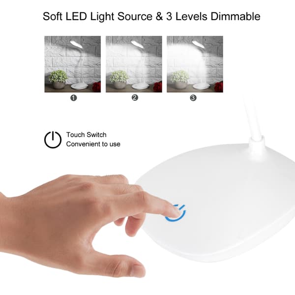 Fleksibel USB LED Bordlampe Dæmpbar Touch Kontrol Læselampe til Natbrug