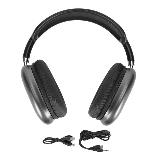 Trådlöst Bluetooth Over-Ear Stereo Headset Vikbart Justerbart med Mikrofon för Resor Kontor Hemmastudier Svart 1 Set