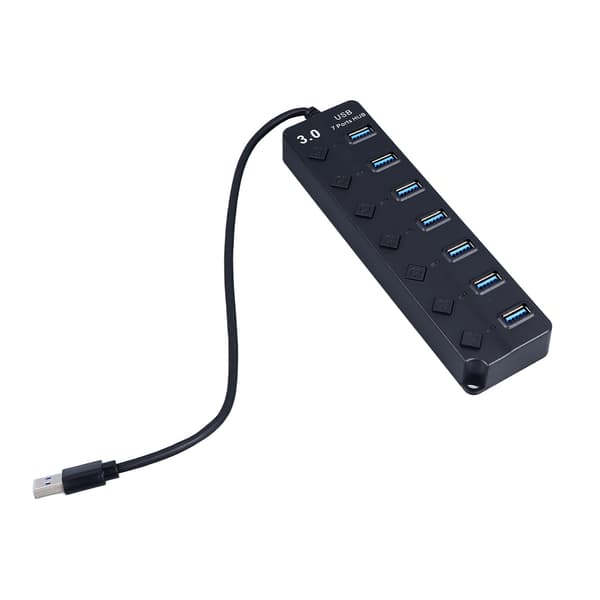 USB C-hub, kompakt 7-portars USB-datasplitter för bärbara datorer och mobila enheter