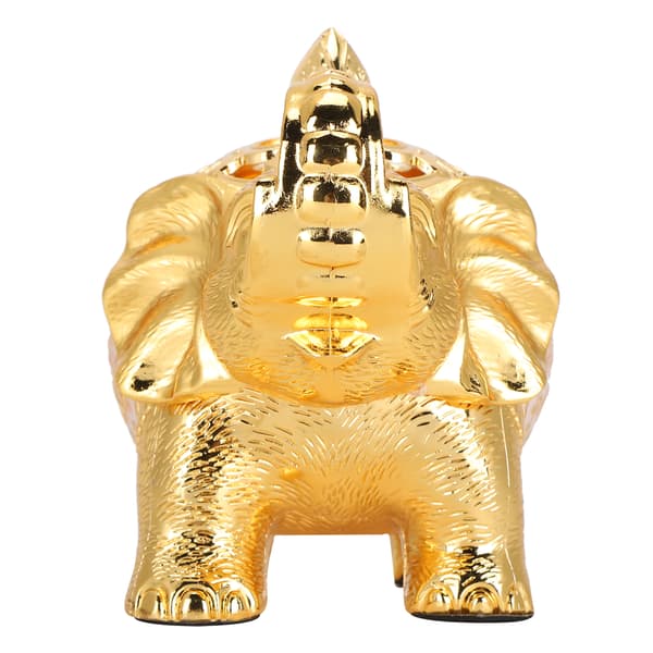 Elefant Rökelsebrännare Aromaterapi Prydnad Guld Vit Vardagsrum Entré Sovrumsinredning