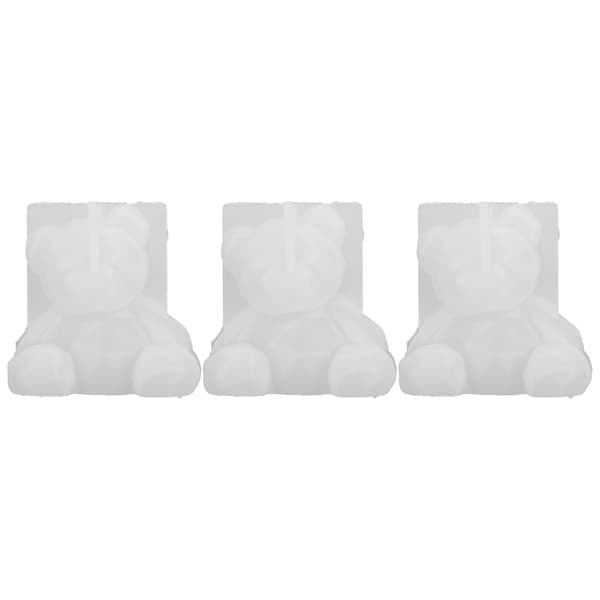 3 stk. bjørneformede harpiksstøbeforme 3D epoxy dyresilikoneform til dekoration