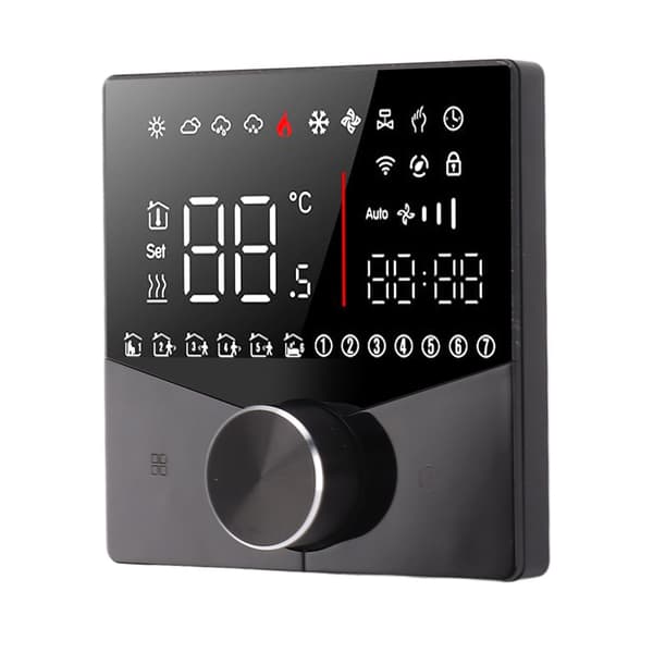 Smart termostatratt Svart LCD-display Digital styrenhet för bastugolvvärme