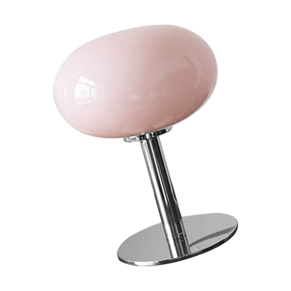 Jernbase Rosa USB Sengelampe - Enkel Moderne Elegant Natbordslampe
