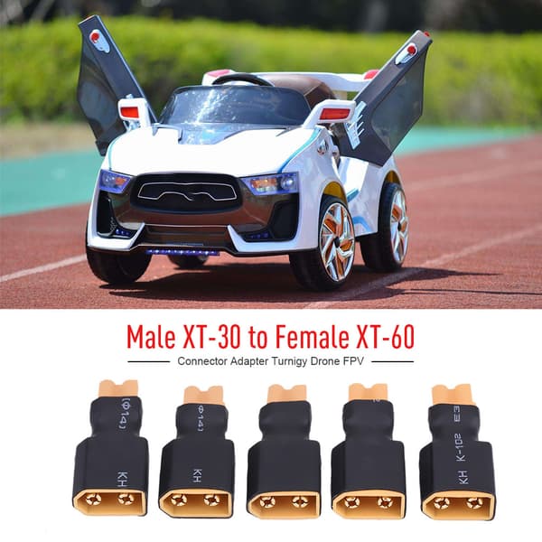 5 stk/sæt RC Quadcopter Batterikonverteringsstikadapter (XT30 Hun til XT60 Han)
