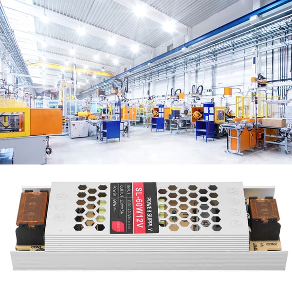 60W 12V 5A Ultratynd LED-driver, aluminiumstrimmeltransformer til stripelys