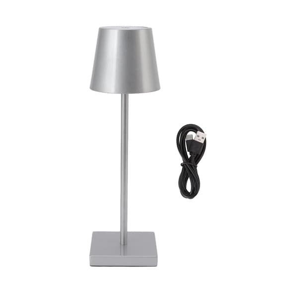 Genopladelig dæmpbar touch LED-bordlampe, sølv, moderne