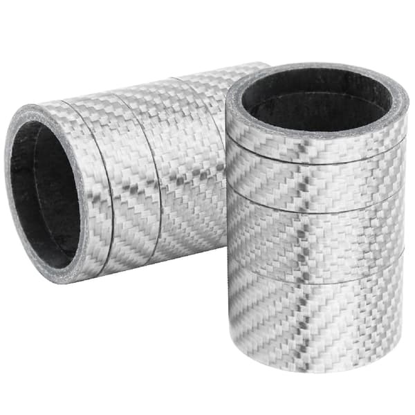 2 Kit Kolfiber 5/10/15/20mm Cykel Headset Gaffel Styrrör Spacer Stam Cykelbricka Silver