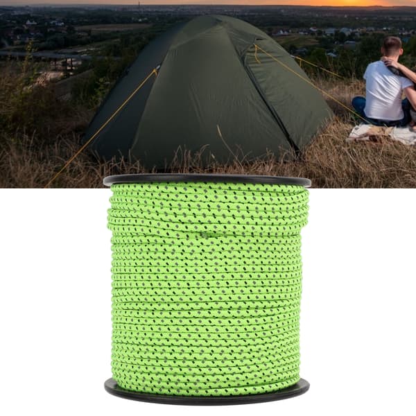 Lysande reflekterande rep för camping, vandring och tält – 50m/164ft utomhusrep