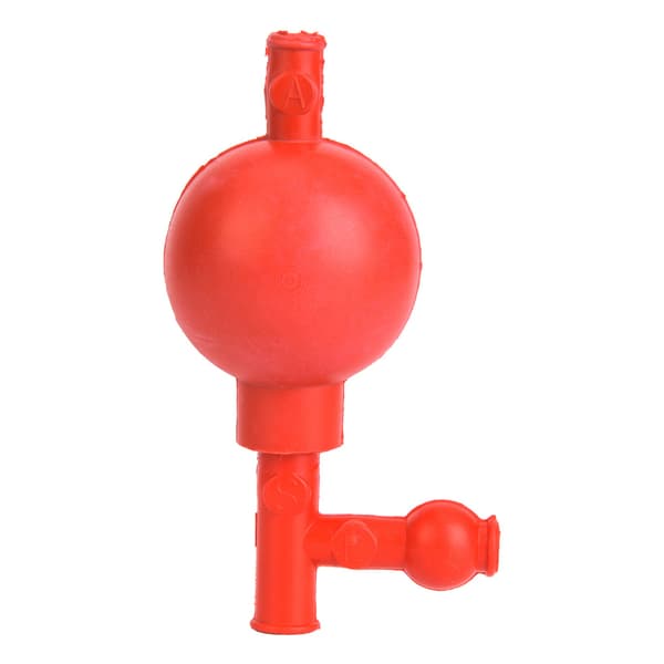 Röd gummipipettboll, 3-ventils sugpump för laboratoriemätning, 60 ml