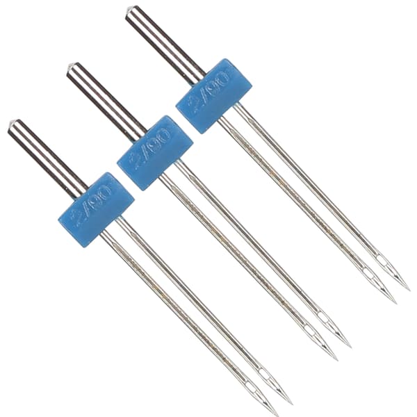 3 stk. dobbeltnåle i rustfrit stål til trådning og hækling af sting, sytilbehør, 2 mm-3 stk./pose
