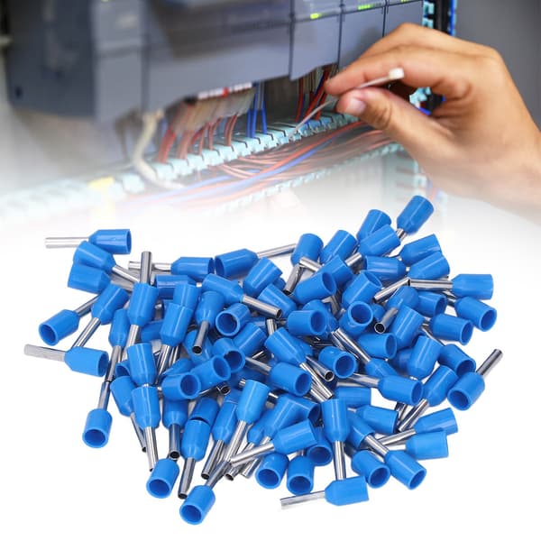100 stk. E1508 isolerede kobberstiftterminaler PVC-ledningsferruler krympeforbindere til elektronik