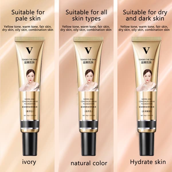 Flydende Fuld Dækning BB Creme Make Up Base Creme Concealer Langtidsholdbar Vandfast Flydende