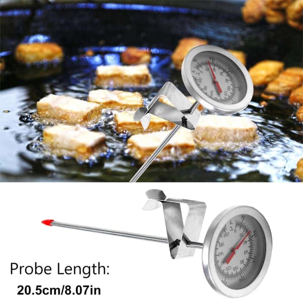 Stegetermometer i rustfrit stål til frituregryde, kyllingefryser, grilltemperaturmåler