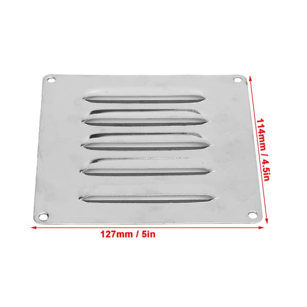 Ventilationsplader i rustfrit stål, skodder 127x114 mm, marinebeslag til skibe