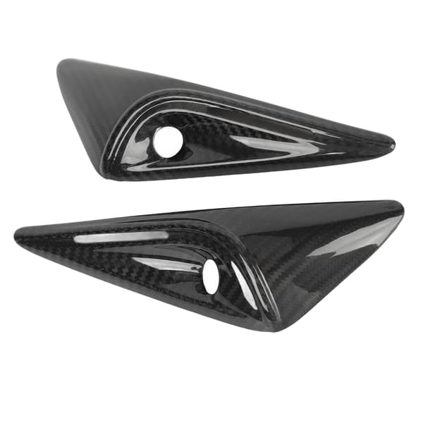 2 STK Side Mudguard Kamera Ventilationsdæksel Trim Kulfiber UV-resistent Erstatning til Tesla Model S 2023+ Blank