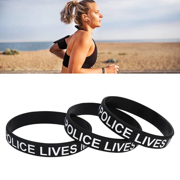 3 st trendiga silikonarmband, hållbara, elastiska med bokstavsdekor