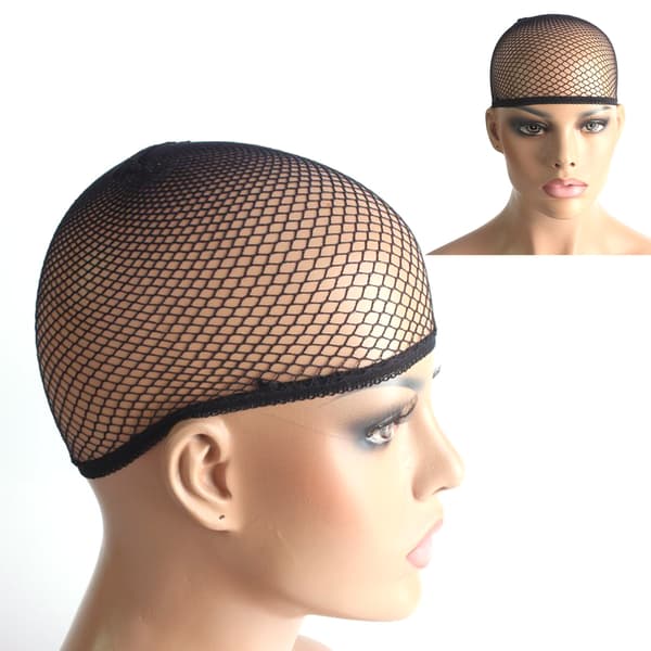 Parykhætter Nylon Strækbar Åndbar Dome Mesh Net Parykhætte Til Cosplay Udklædning Sort