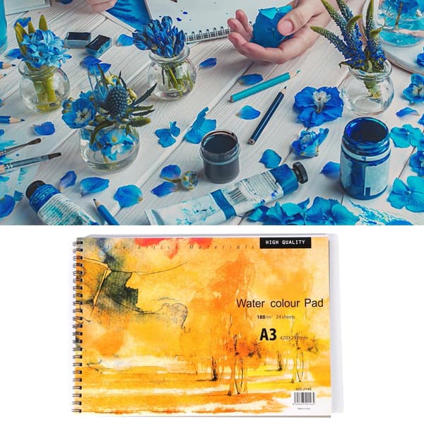 A3 Pastelpapirblok Akvarelpapir Skitsebog Notesblok Dagbog Notesbog til Maling Tegning