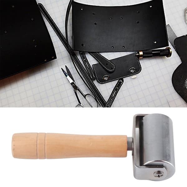 DIY Læder Håndarbejde Glatter 35mm Læder Rulleværktøj Læderhåndværk Kantfolder (Medium)