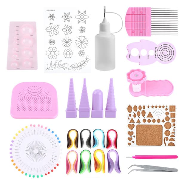 1 set DIY Quilling Paper Craft Rolling Kit Slotted Tools Strips Pincett för dekoration