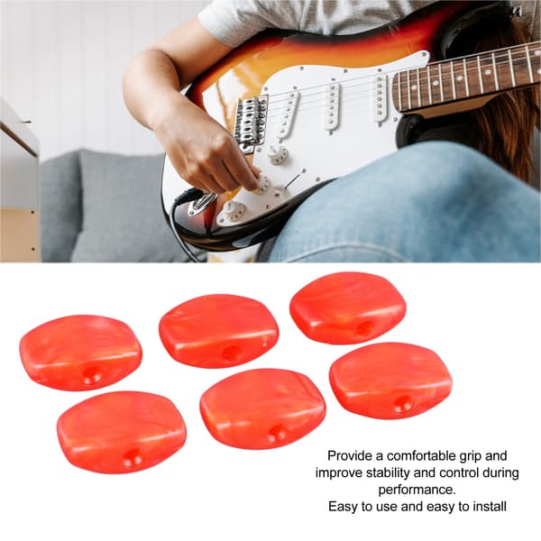 6 st plastgitarrhuvudknoppar röda bekväma greppstämmare för akustisk elgitarr