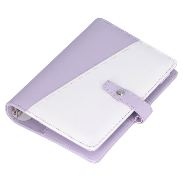 A6 Budget Binder Multifunktionelt Rumdesign Bærbar PU Læder Notesbog Binder til Kontor Skole Lilla