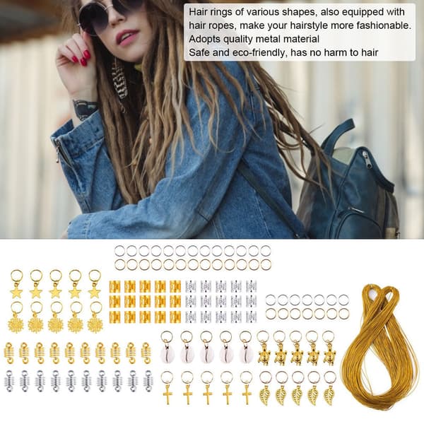 Dreadlocks Snöflinga Lövform Hårringar Klämma Hårband Rep Flätor Tillbehör