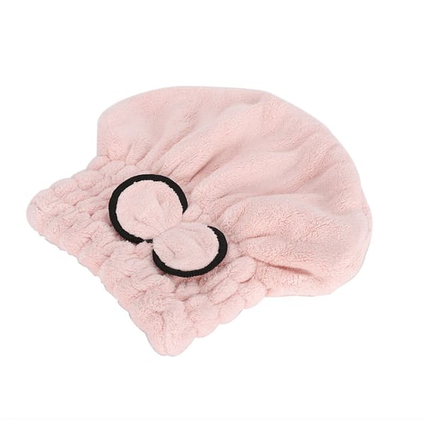 Badehætte Sløjfedekoration Badeværelseshatte Hurtigtørrende Kvinder Piger Dame Badehårshat Pink
