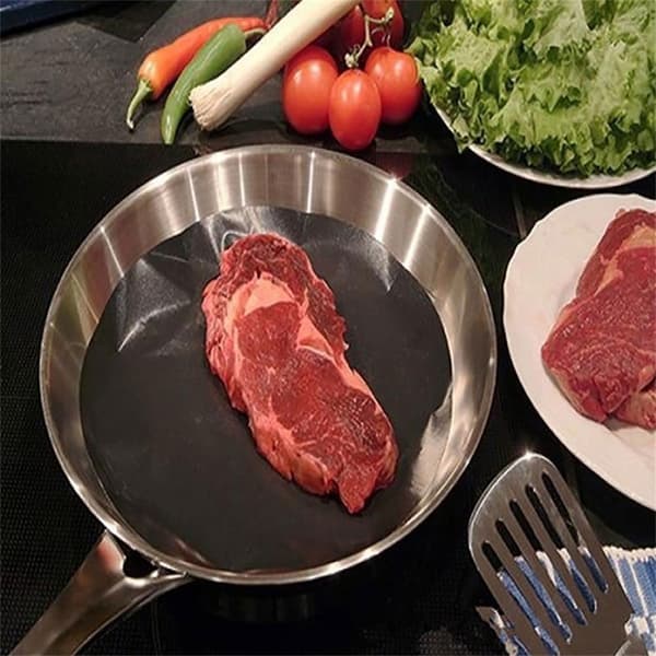 2-pak genanvendelig non-stick 40 cm rund BBQ grillmåtte