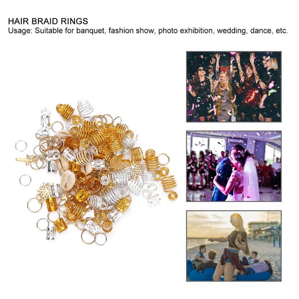 120 st hårflätringar Dreadlocks pärlring Mode hårdekorationsaccessoarer