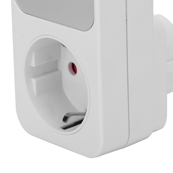 EU-stik 230V Timer Strømstikafbryder, Digital Nedtællingscontroller, Hvid, 1 pakke