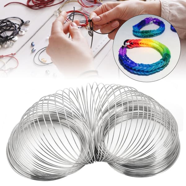 100 stk. 55 mm diameter Memory Wire Armbåndsløkker til smykkefremstilling