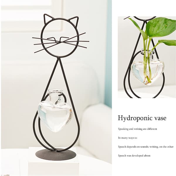 Enkel kattjärn blomvas hydroponisk växthållare set