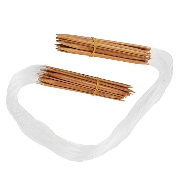 Dubbelspetsiga cirkulära bambustickor 0,2-1 cm storlekar med transparent rör