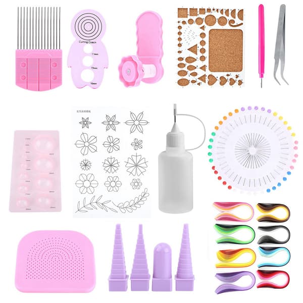 1 set DIY Quilling Paper Craft Rolling Kit Slotted Tools Strips Pincett för dekoration