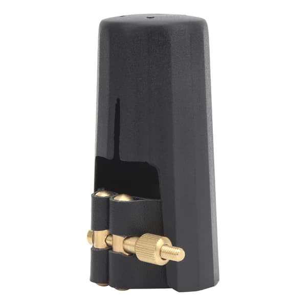 Altsaxofonmunstycke, PU-läderligatur, plastlock, vit förpackning, JS01